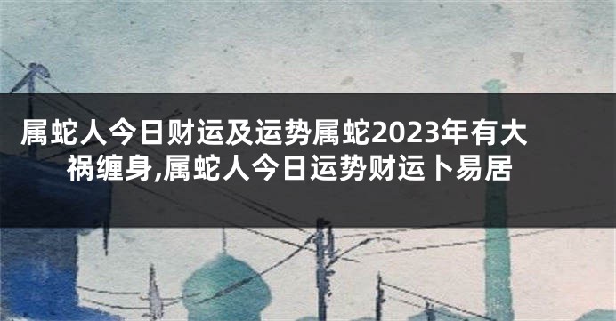 属蛇人今日财运及运势属蛇2023年有大祸缠身,属蛇人今日运势财运卜易居