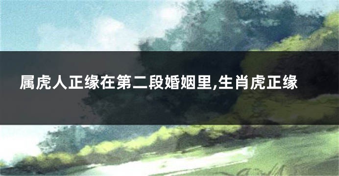 属虎人正缘在第二段婚姻里,生肖虎正缘
