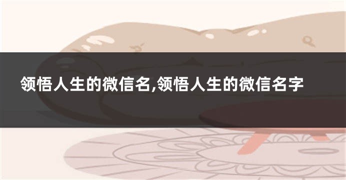 领悟人生的微信名,领悟人生的微信名字