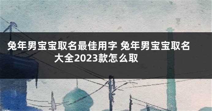 兔年男宝宝取名最佳用字 兔年男宝宝取名大全2023款怎么取