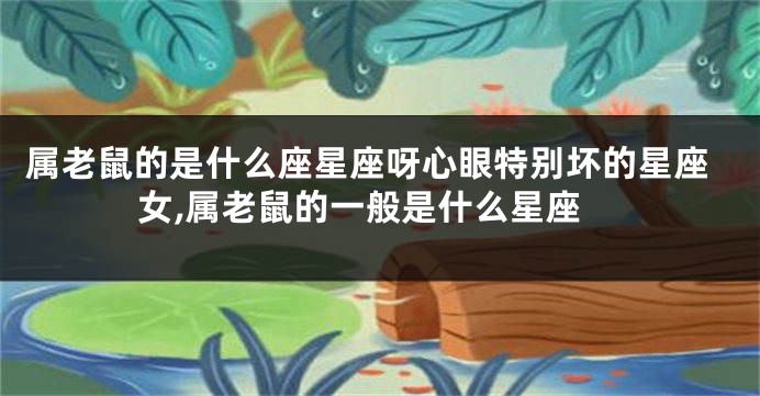 属老鼠的是什么座星座呀心眼特别坏的星座女,属老鼠的一般是什么星座