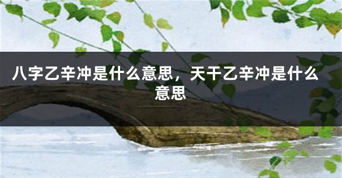 八字乙辛冲是什么意思,天干乙辛冲是什么意思