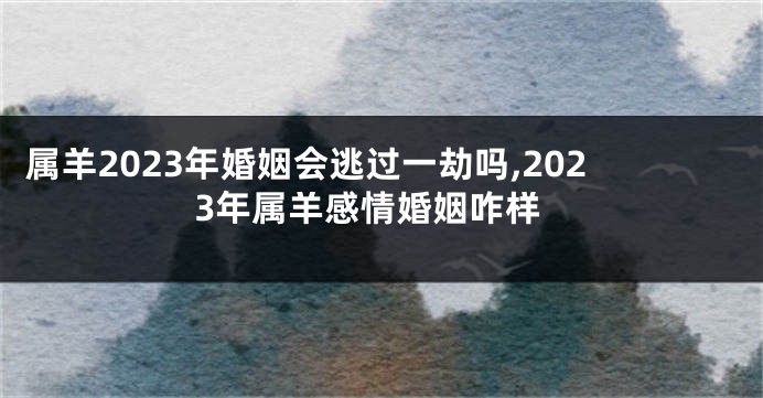 属羊2023年婚姻会逃过一劫吗,2023年属羊感情婚姻咋样