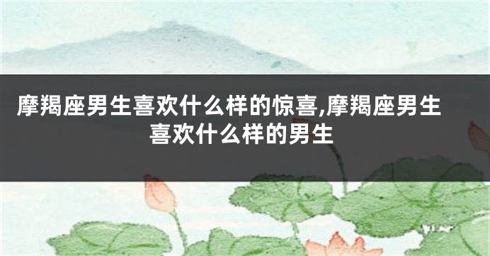 摩羯座男生喜欢什么样的惊喜,摩羯座男生喜欢什么样的男生