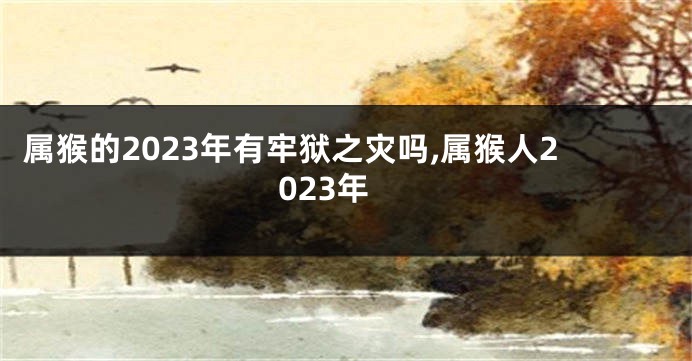 属猴的2023年有牢狱之灾吗,属猴人2023年