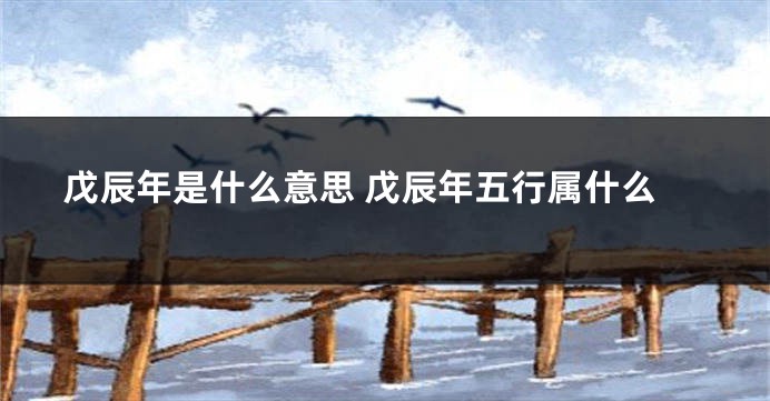戊辰年是什么意思 戊辰年五行属什么