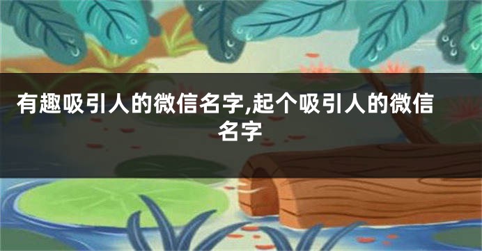 有趣吸引人的微信名字,起个吸引人的微信名字