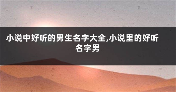 小说中好听的男生名字大全,小说里的好听名字男