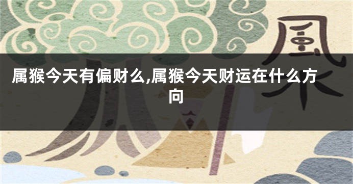 属猴今天有偏财么,属猴今天财运在什么方向