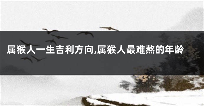属猴人一生吉利方向,属猴人最难熬的年龄