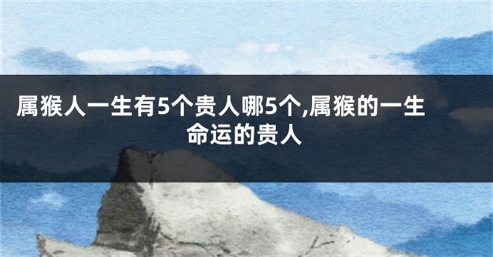 属猴人一生有5个贵人哪5个,属猴的一生命运的贵人
