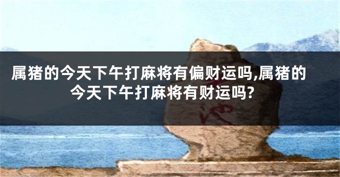 属猪的今天下午打麻将有偏财运吗,属猪的今天下午打麻将有财运吗?