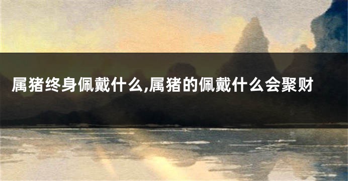 属猪终身佩戴什么,属猪的佩戴什么会聚财
