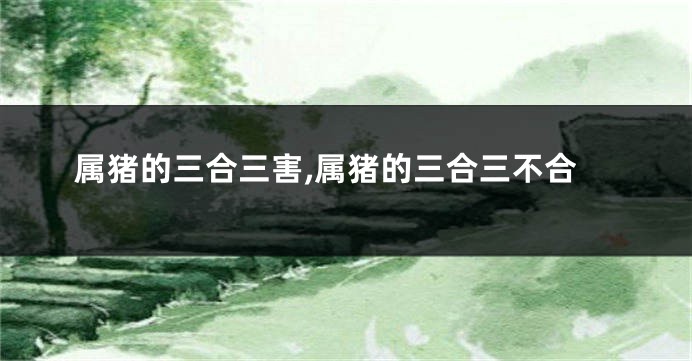 属猪的三合三害,属猪的三合三不合