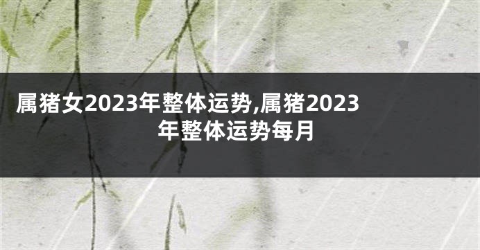 属猪女2023年整体运势,属猪2023年整体运势每月
