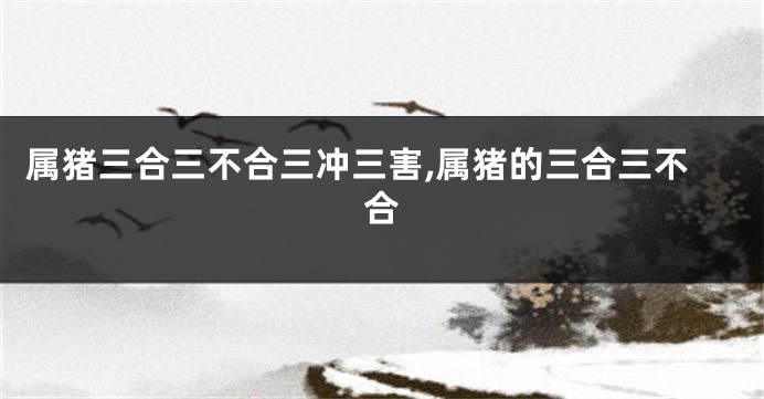 属猪三合三不合三冲三害,属猪的三合三不合