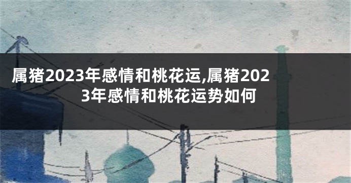 属猪2023年感情和桃花运,属猪2023年感情和桃花运势如何