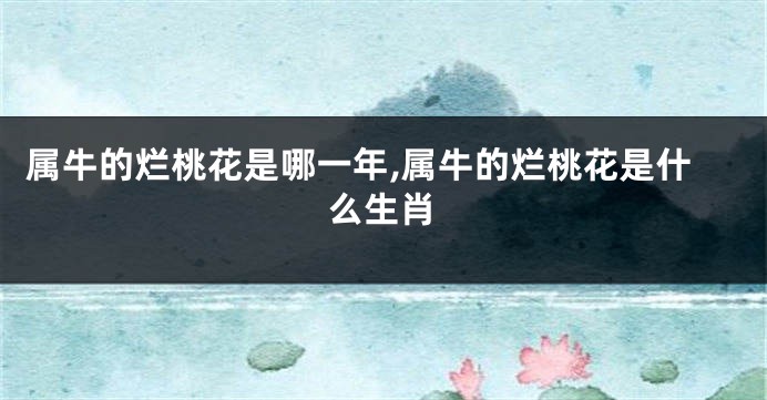 属牛的烂桃花是哪一年,属牛的烂桃花是什么生肖