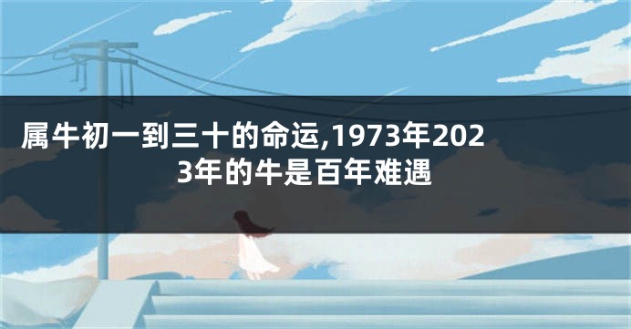 属牛初一到三十的命运,1973年2023年的牛是百年难遇