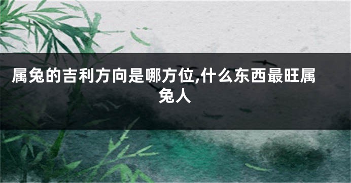 属兔的吉利方向是哪方位,什么东西最旺属兔人