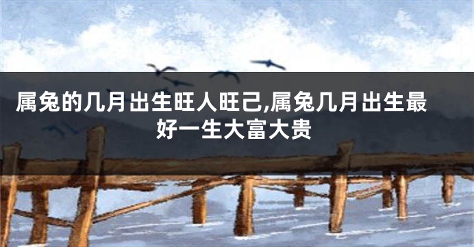 属兔的几月出生旺人旺己,属兔几月出生最好一生大富大贵
