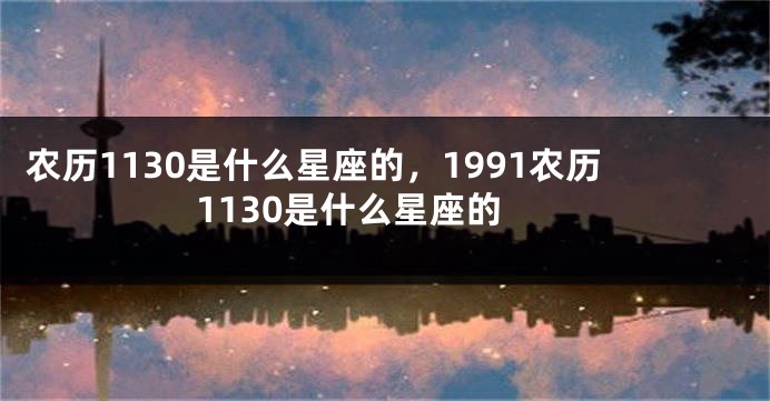 农历1130是什么星座的,1991农历1130是什么星座的