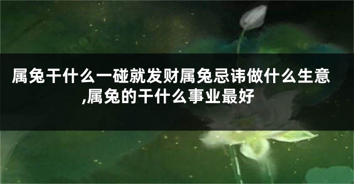 属兔干什么一碰就发财属兔忌讳做什么生意,属兔的干什么事业最好