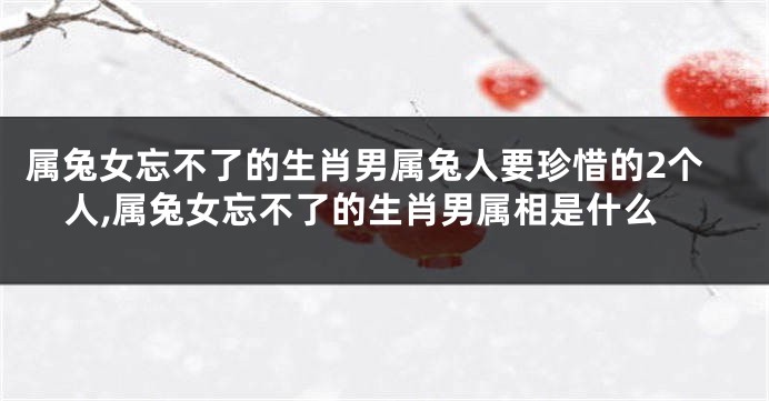 属兔女忘不了的生肖男属兔人要珍惜的2个人,属兔女忘不了的生肖男属相是什么