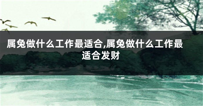 属兔做什么工作最适合,属兔做什么工作最适合发财