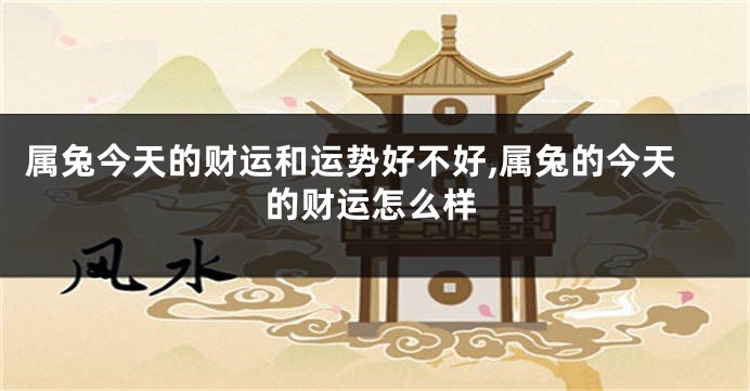 属兔今天的财运和运势好不好,属兔的今天的财运怎么样