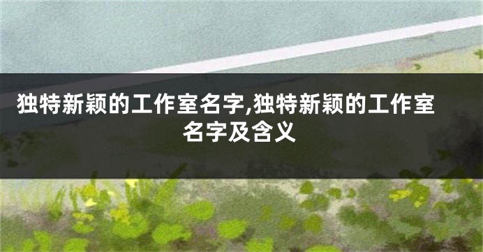 独特新颖的工作室名字,独特新颖的工作室名字及含义