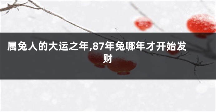 属兔人的大运之年,87年兔哪年才开始发财