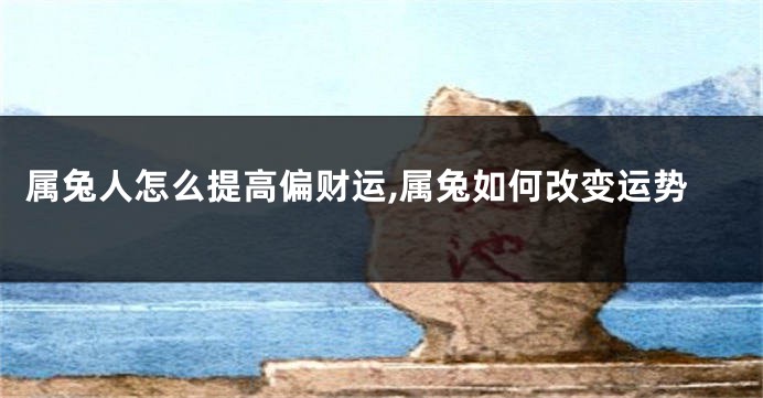 属兔人怎么提高偏财运,属兔如何改变运势