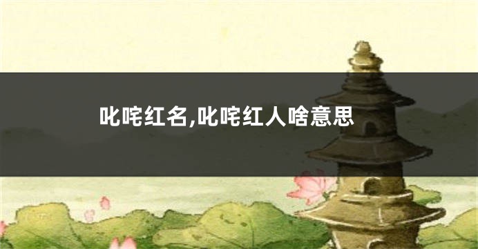 叱咤红名,叱咤红人啥意思