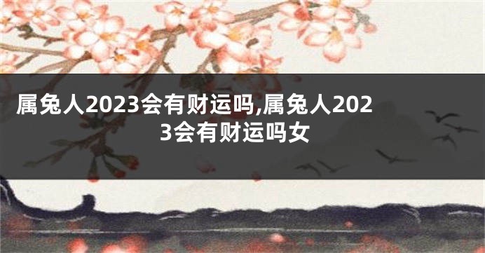 属兔人2023会有财运吗,属兔人2023会有财运吗女