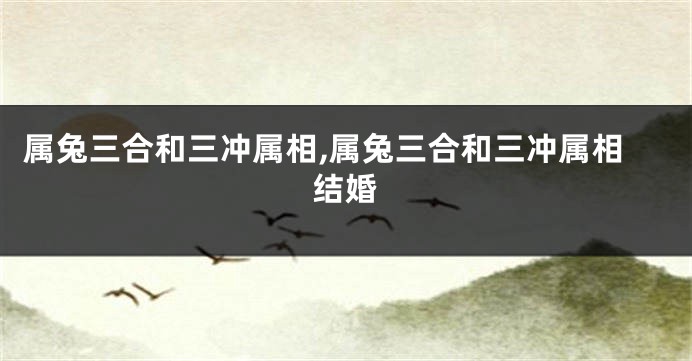 属兔三合和三冲属相,属兔三合和三冲属相结婚