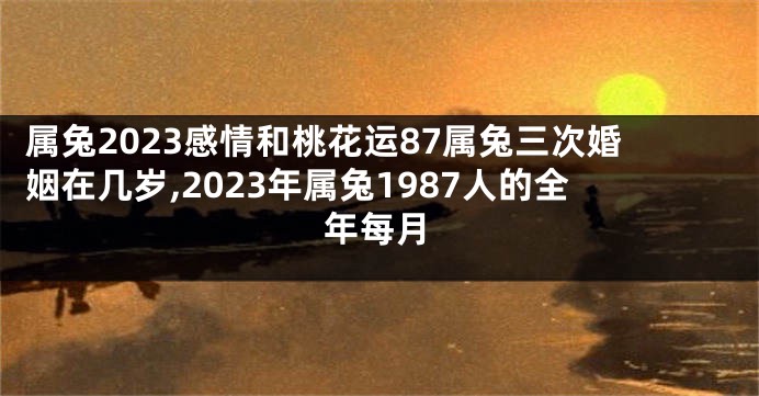 属兔2023感情和桃花运87属兔三次婚姻在几岁,2023年属兔1987人的全年每月