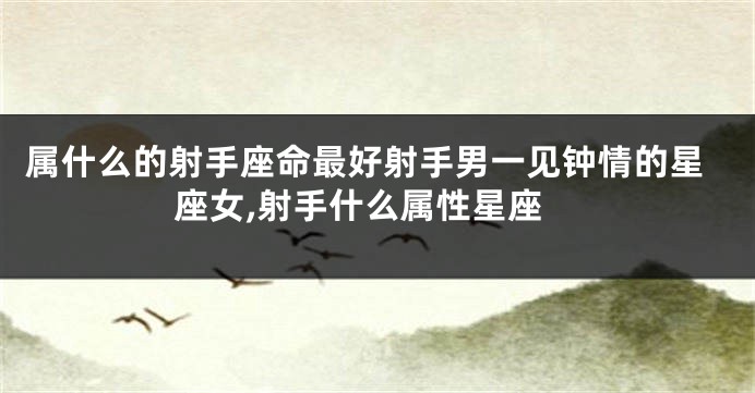 属什么的射手座命最好射手男一见钟情的星座女,射手什么属性星座