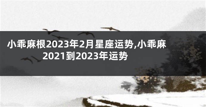 小乖麻根2023年2月星座运势,小乖麻2021到2023年运势