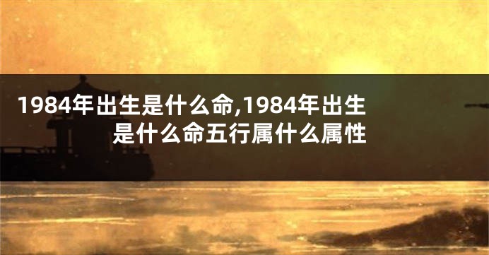 1984年出生是什么命,1984年出生是什么命五行属什么属性