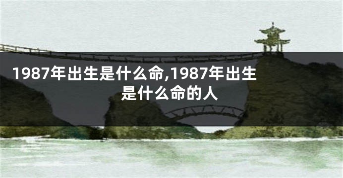 1987年出生是什么命,1987年出生是什么命的人