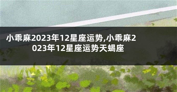 小乖麻2023年12星座运势,小乖麻2023年12星座运势天蝎座
