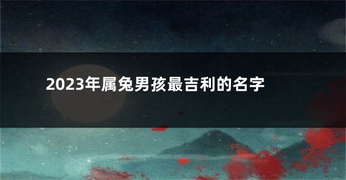2023年属兔男孩最吉利的名字