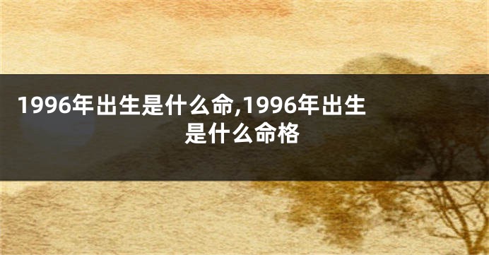 1996年出生是什么命,1996年出生是什么命格