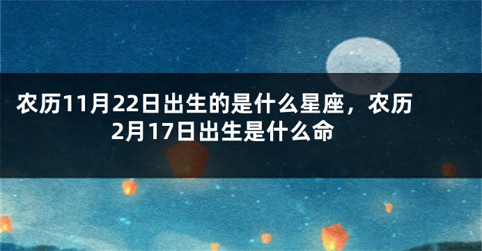 农历11月22日出生的是什么星座,农历2月17日出生是什么命