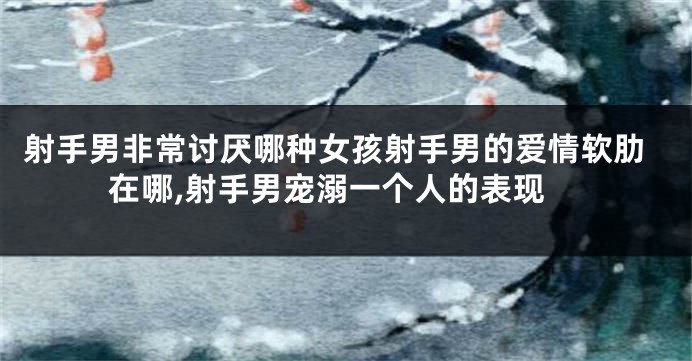 射手男非常讨厌哪种女孩射手男的爱情软肋在哪,射手男宠溺一个人的表现