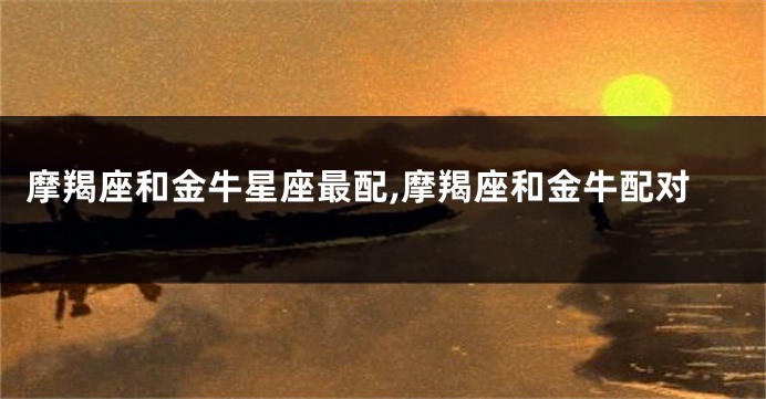 摩羯座和金牛星座最配,摩羯座和金牛配对
