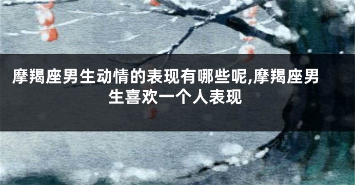 摩羯座男生动情的表现有哪些呢,摩羯座男生喜欢一个人表现