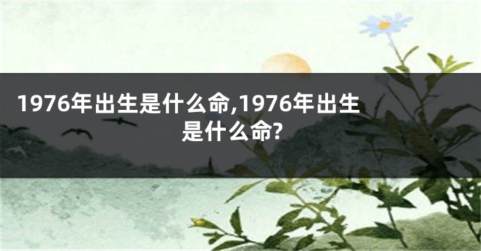 1976年出生是什么命,1976年出生是什么命?