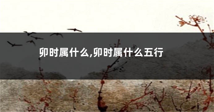 卯时属什么,卯时属什么五行